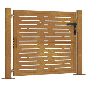 vidaXL Vrtna vrata 100x75 cm iz kortenskega jekla kvadratna oblika