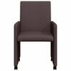 vidaXL Jedilni stoli s kolesi 2 pcs Temno rjava 57 x 66 x 94 cm blago