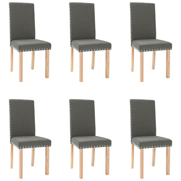 vidaXL Jedilni stoli 6 kosov temno sivo blago