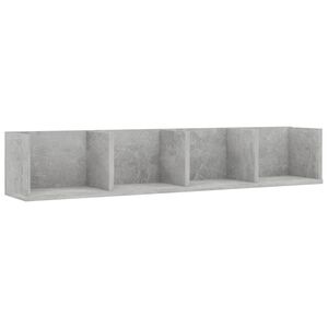 vidaXL Stenska polica za CD plo&scaron;če betonsko siva 100x18x18 cm