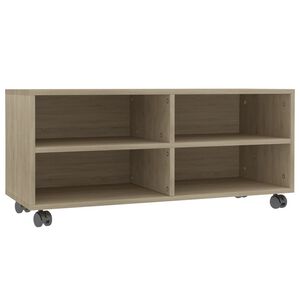 vidaXL TV omarica s kolesci sonoma hrast 90x35x35 cm iverna plo&scaron;ča