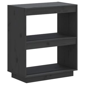 vidaXL Knjižna omara siva 60x35x71 cm trdna borovina