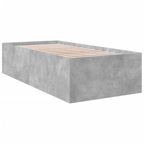 vidaXL Posteljni okvir betonsko siv 100x200 cm inženirski les