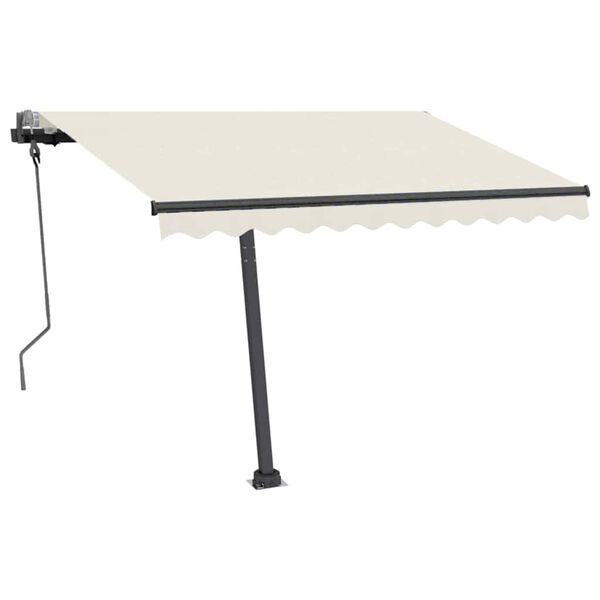 vidaXL Prostostoječa ročno zložljiva tenda 300x250 cm krem