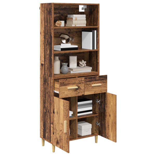 vidaXL Visok predalnik Star les 69,5 x 32,5 x 180 cm Konstruiran les