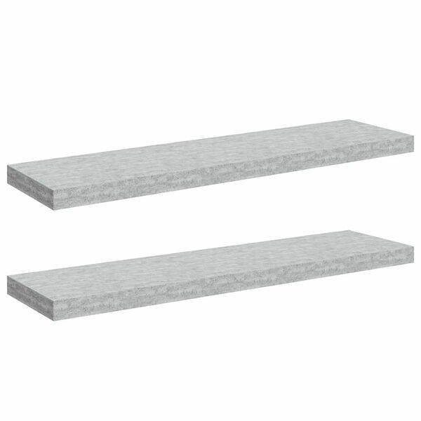 vidaXL Stenske police 2 kosa betonsko sive 90x23,5x3,8 cm MDF
