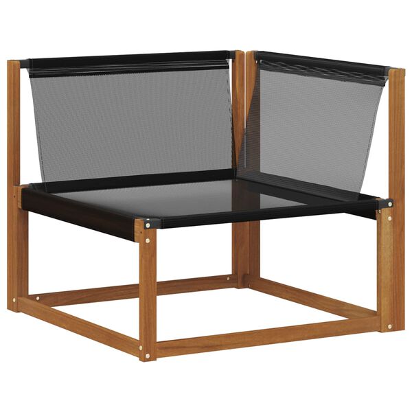 vidaXL Zunanja garnitura za sedenje z blazino 8 pcs Naravna in črna