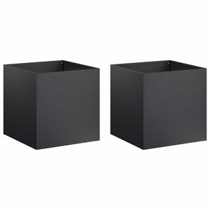 vidaXL Vrtni lonček 2 kos Črna 20 x 20 x 20 cm Mlinjeni jeklo