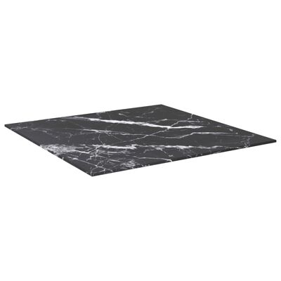 vidaXL Mizna plošča črna 60x60 cm 6 mm kaljeno steklo z marmorjem