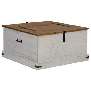 vidaXL Skrinja za shranjevanje HALDEN bela 91x91x47cm Masivni les, bor