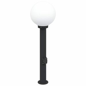 vidaXL Stebriček z vtičnico 80 cm črne barve IP44