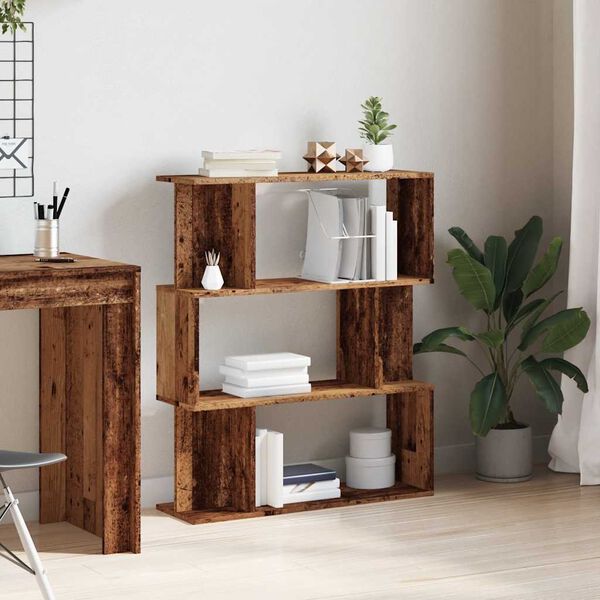 vidaXL Knjižna omara starinski les 80x24x96 cm inženirski les