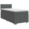 vidaXL Postelja boxspring z vzmetnico Temno siva 90 x 190 cm Blago