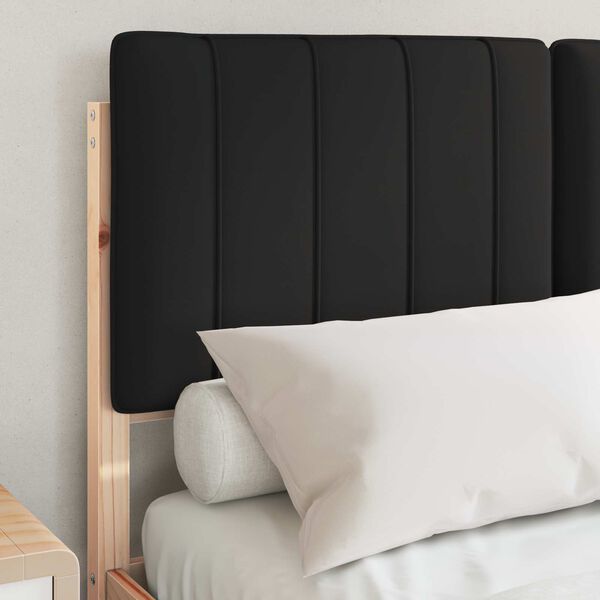 vidaXL Posteljni okvir z oblazinjenim vzglavjem Črna 120 x 190 cm