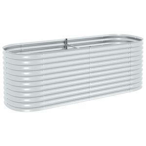 vidaXL Visoka greda 240x80x81 cm pocinkano jeklo srebrna