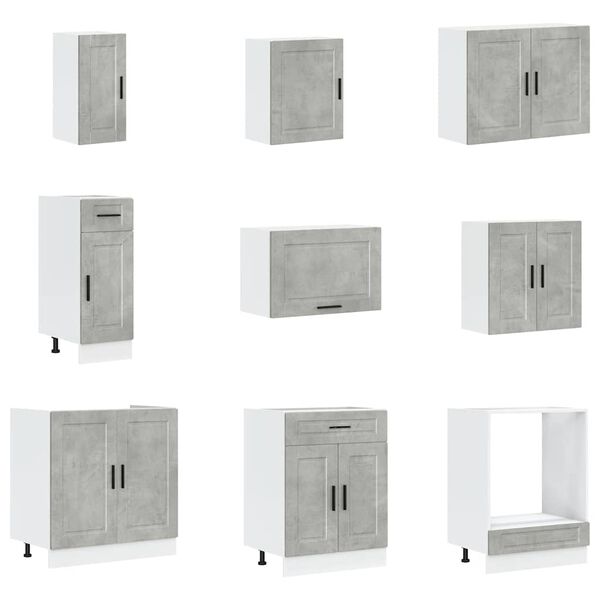 vidaXL 14 kosov kuhinjska omarica Porto betonsko siv inženirski les