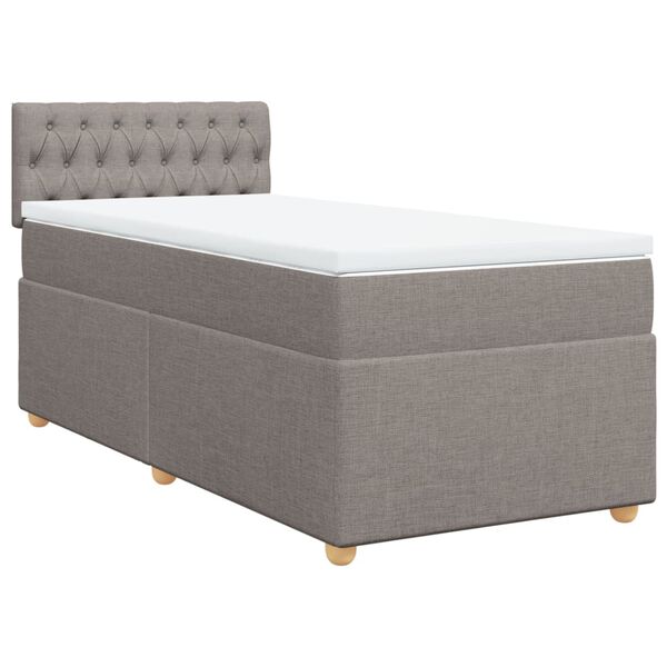 vidaXL Box spring postelja z vzmetnico taupe 80x200 cm blago