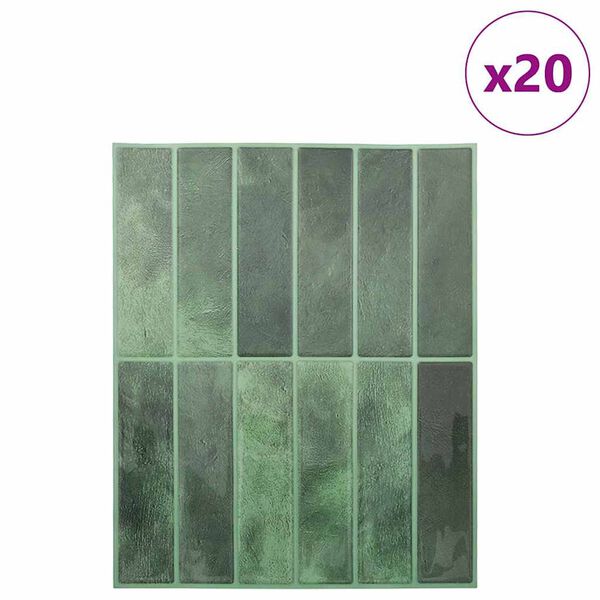 vidaXL Pravokotna plo&scaron;čica 20 pcs Temno zelena 29 x 23 x 0,08 cm