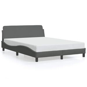 vidaXL Posteljni okvir Dover temno siv 135x190 cm blago