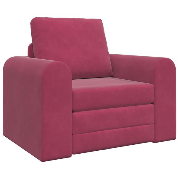vidaXL Sofa postelja Vinorodna rdeča 98 x 71 x 83 cm Žamet