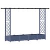 vidaXL Dvignjeno leži&scaron;če s trellisom in streho Siva 203 x 40 x 121 cm