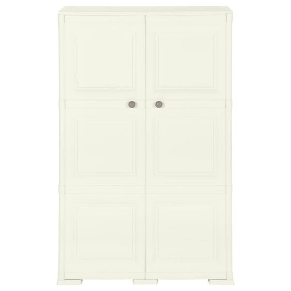 vidaXL Plastična omara 79x43x125 cm lesen dizajn vanilla ice