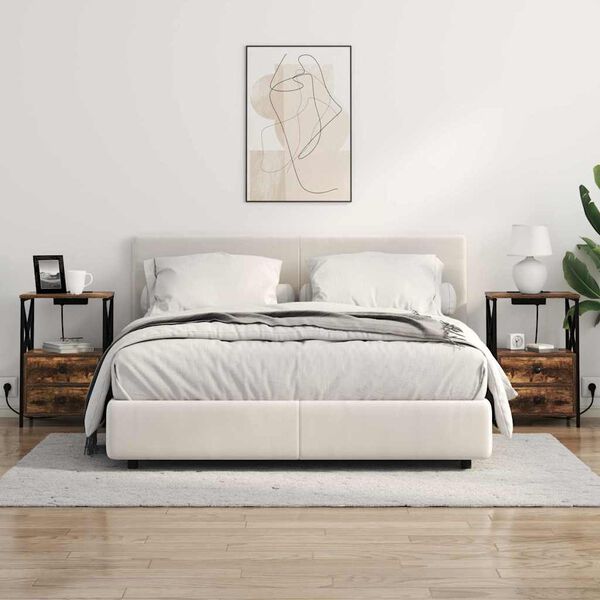 vidaXL Nočna omarica Dimljeni oreh 40 x 31 x 60 cm Konstruiran les