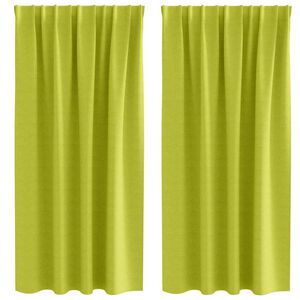 vidaXL Zavese za zatemnitev z obroči 2 pcs Zelena 175 x 140 cm