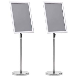 vidaXL Stojala za plakate 2 pcs srebrna 45 x 32,7 x 108 cm Aluminij