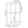 vidaXL Garderobna omara Corona bela 102x52x186 cm trdna borovina
