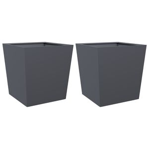 vidaXL Vrtno korito 2 kosa antracit 50x50x50 cm jeklo