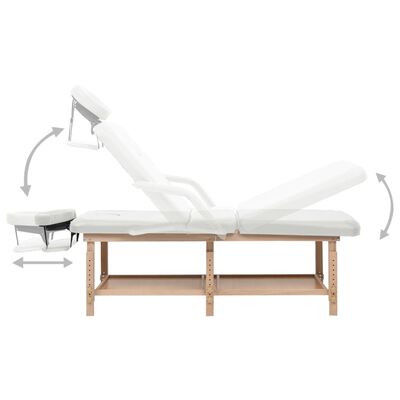 vidaXL 3-conska masažna miza belo umetno usnje