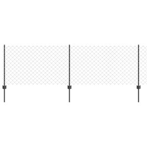 vidaXL Ograja s stebrom Siva