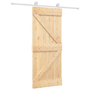 vidaXL Drsna vrata 85 x 210 cm Masiven borov les (neobdelan)