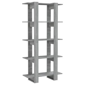 vidaXL Knjižna omara/pregrada siva sonoma hrast 80x30x160 cm