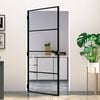 vidaXL Notranja vrata črna 102x201,5 cm kaljeno steklo&aluminij tanka