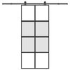 vidaXL Drsna vrata z opremo 90x205 cm kaljeno steklo in aluminij