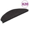 vidaXL Samolepilne preproge za stopnice 20 kosov črne 65x22,5x3,5 cm