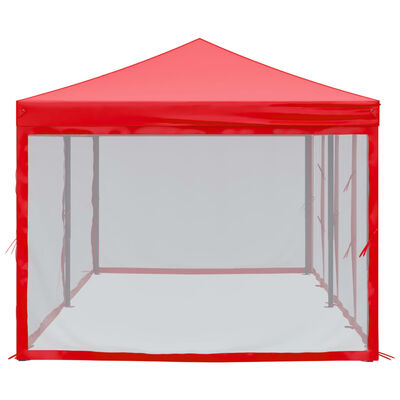 vidaXL Zložljiv vrtni šotor s stranicami rdeč 3x6 m