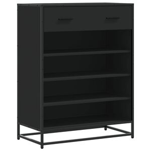 vidaXL Omarica za čevlje črna 75x38x97,5 cm inženirski les in kovina