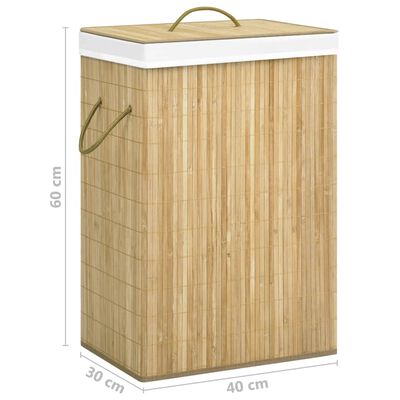 vidaXL Košara za perilo iz bambusa 2-delna 72 L