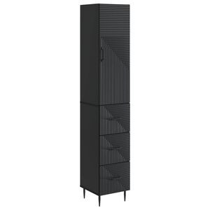 vidaXL Set omar 2 pcs Črna 33 x 34,5 x 90 cm Inženirski les