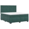 vidaXL Postelja boxspring z vzmetnico Temno zelena 200 x 200 cm Žamet