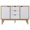vidaXL Komoda OTTA rjava in bela 113,5x43x73 cm trdna borovina