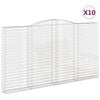vidaXL Obokane gabion ko&scaron;are 10 kosa 400x50x220/240cm pocinkano železo