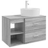 vidaXL Komplet pohi&scaron;tva za kopalnico 2 pcs Siva Sonoma Inženirski les