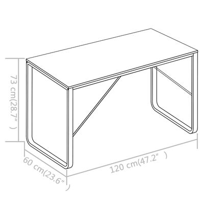 vidaXL Računalniška miza črna in hrast 120x60x73 cm