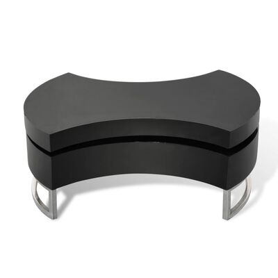 vidaXL Klubska mizica nastavljiva oblika visok sijaj črna