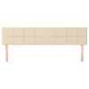vidaXL Posteljno vzglavje krem 200x5x78/88 cm blago