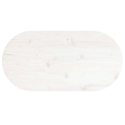 vidaXL Mizna plošča bela 80x40x2,5 cm trdna borovina ovalna